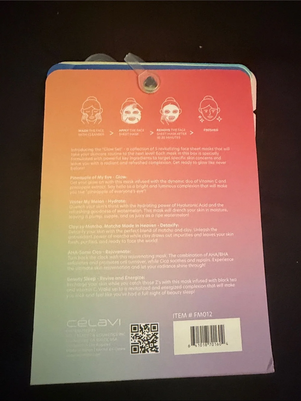 Célavi Face Sheet Mask 5 pc Set - Multicolor
